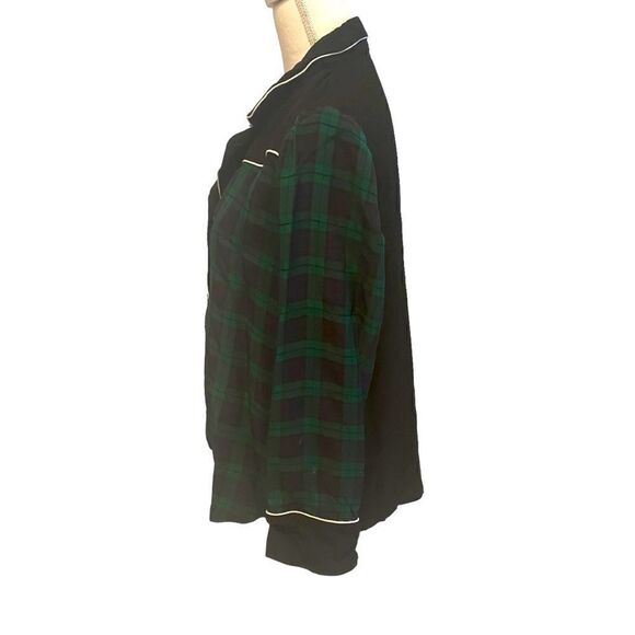Hilfiger Green Plaid Pajama Top Size 40 - Picture 3 of 8